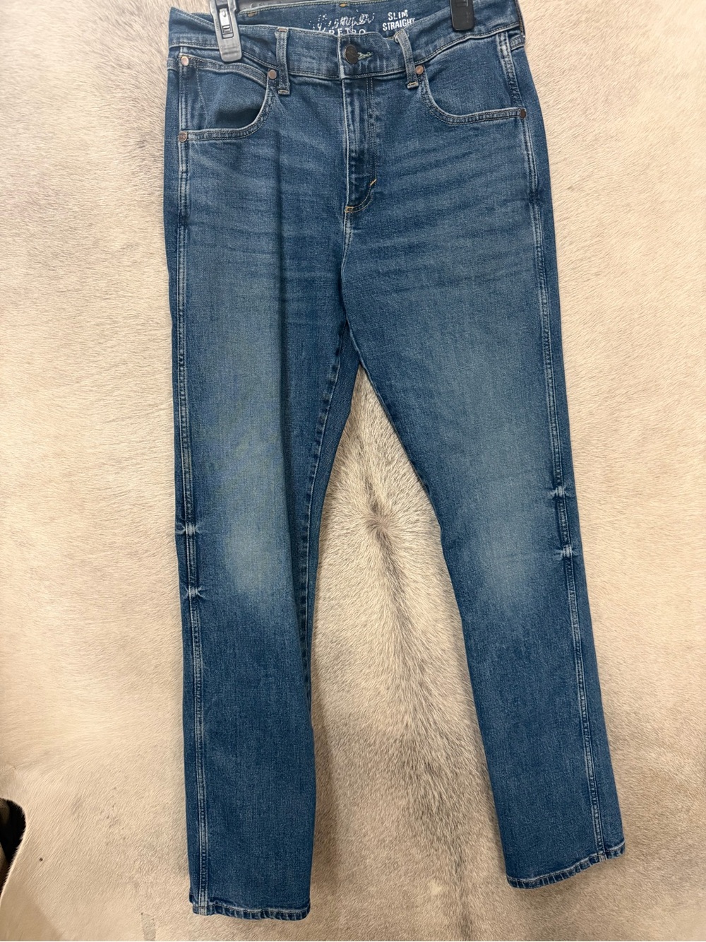 Wrangler retro Slim Straight Men's Jeans — Classic Blue Denim size 33x36